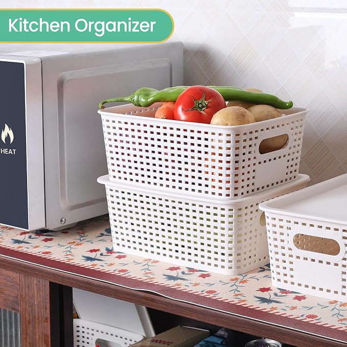 Plastic Storage Baskets with Lid - Image 6