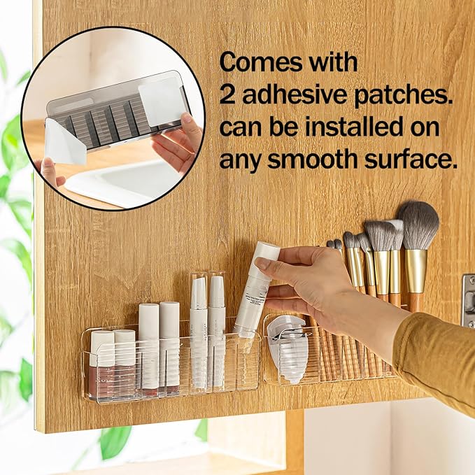 MORNITE Bathroom Medicine Cabinet Organizer Set, Small Narrow Compact Shelves - Image 4