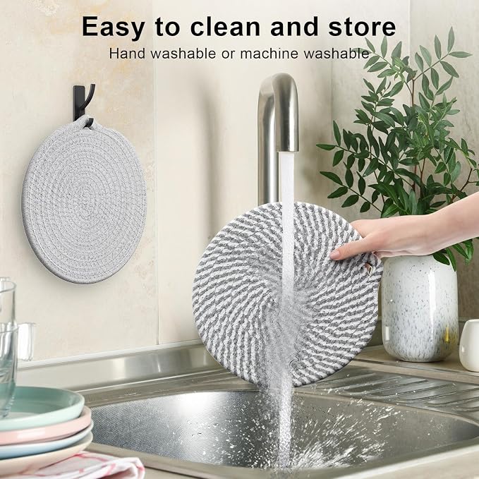 8" Trivets for Hot Dishes, 6 Pack Hot Pads for Kitchen Counter & Dining Table - Image 3