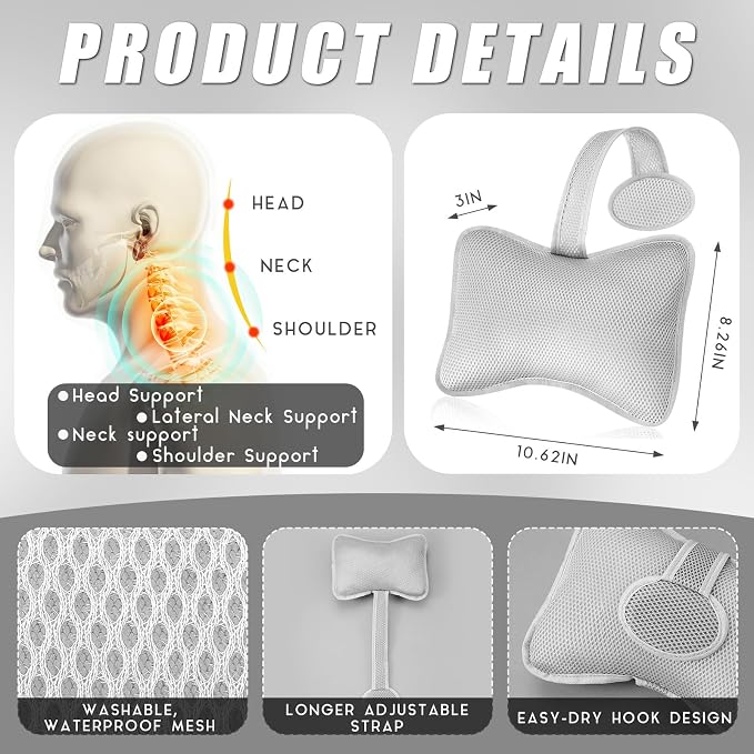 2 Pcs Hot Tub Spa Pillows for Outdoor Indoor Inflatable Bathtub 10.62 x 8.26 - Image 2