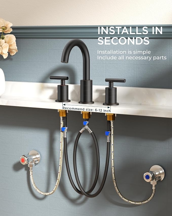 FORIOUS Oil Rubbed Bronze Bathroom Faucets 3 Hole, 8 in Widespread Bathroom - Image 8