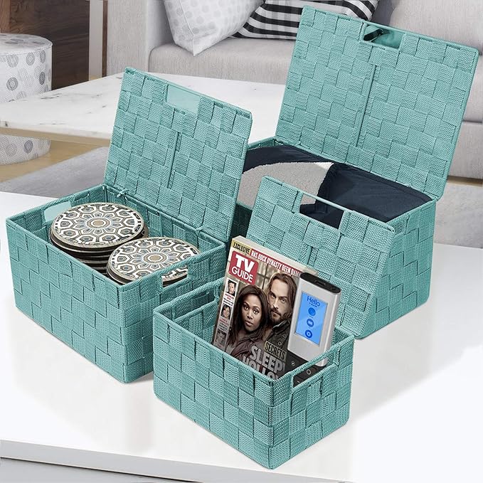 Sorbus Set of 3 Hand-Woven Storage Baskets - Image 2