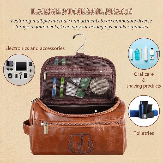 Sadnyy Personalized Leather Toiletry Bag - Image 4