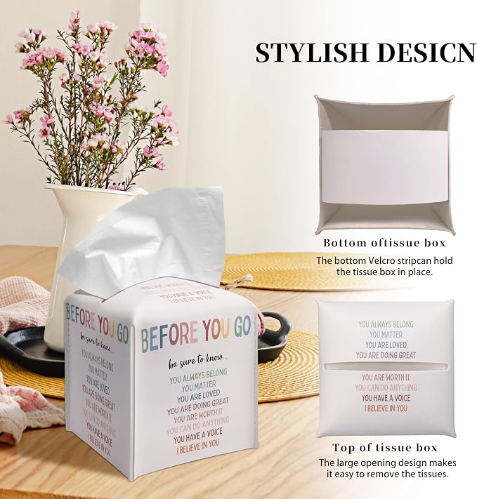 Grace Yonks Cute Motivational Tissue Box Cover Square, Cube Case - Image 4
