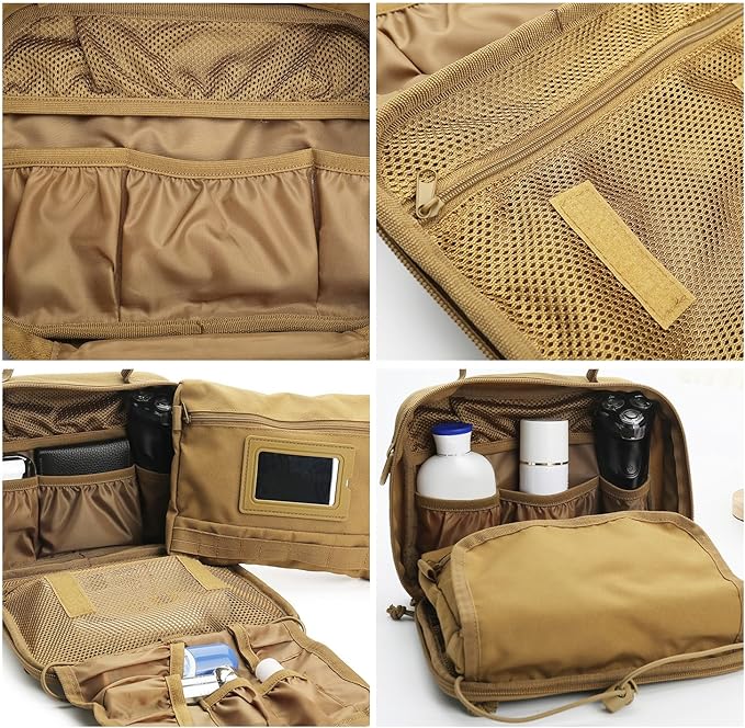 SMONT Tactical Toiletry Bag for Men, 9.5" Hanging Dopp Kit Shaving Hygiene Bag - Image 6