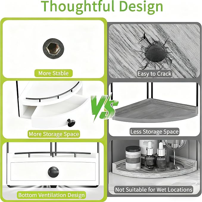 2-Tier Corner Bathroom Counter Organizer - Image 7