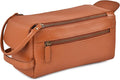 LEATHER VILLAGE Genuine Carbon Fiber Genuine Leather Travel Toiletry Bag by LeatherVillage
