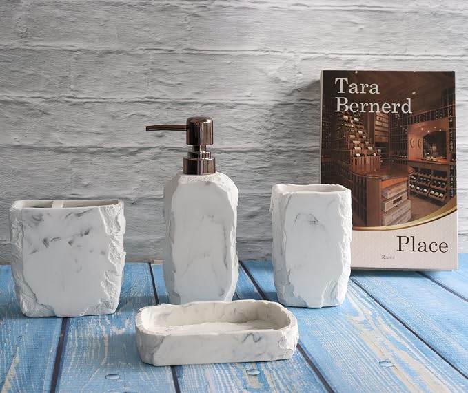 Hymmah Marble Bathroom Accessories Set, Marble Design Toothbrush Holder - Image 6