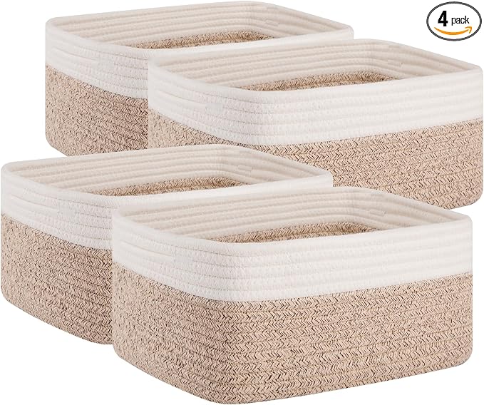 OIAHOMY 4 Pack Storage Baskets for Organizing, Small Bins for Shelves, Cute by MasterofSpaceOptimization