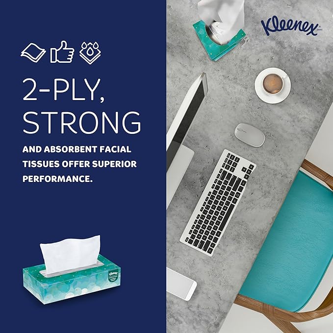 Kleenex Professional Facial Tissue, Flat Boxed Format, Designed - Image 5