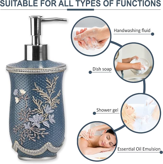 Zahari Home 4pc Capri Bathroom Accessories Sets Modern Classic Soap Dispenser - Image 3