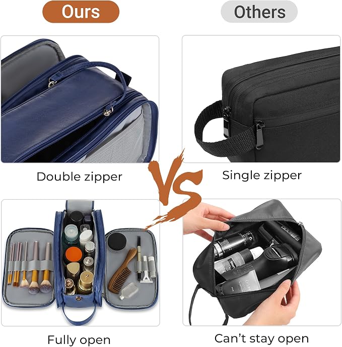 Elviros Toiletry Bag for Men, Large Travel Shaving Dopp Kit Water-resistant - Image 4