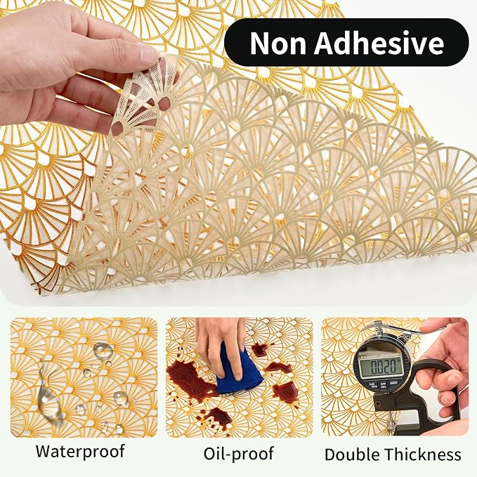 Shelf and Drawer Liner for Kitchen Cabinet, Non-Adhesive Waterproof Oil-Proof - Image 3