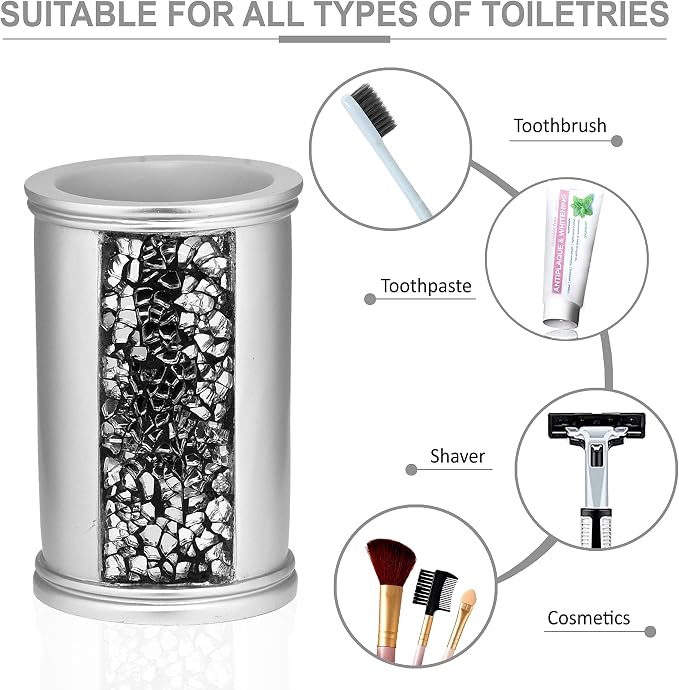 Zahari Home 4pc Sinatra Stylish Bathroom Accessories Set Liquid Soap Dispenser - Image 5