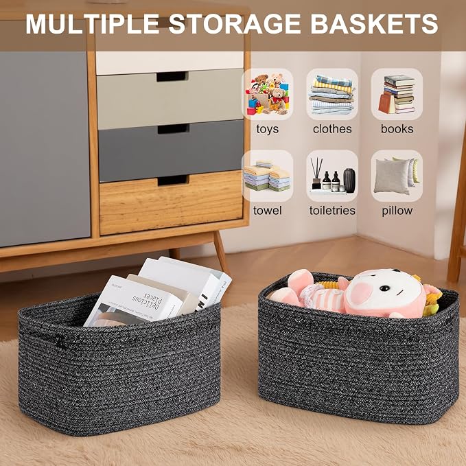 Storage Baskets for Organizing, Woven Decorative Baskets for Shelves - Image 4