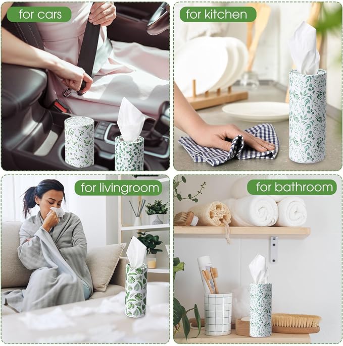 Outus 12 Pcs Eucalyptus Leaves Car Tissues Cylinder Holder - Image 4