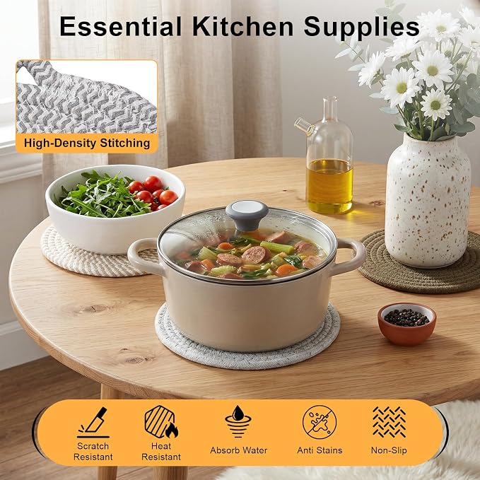 7" Trivets for Hot Dishes, 6 Pack Hot Pads for Kitchen Counter & Dining Table - Image 7