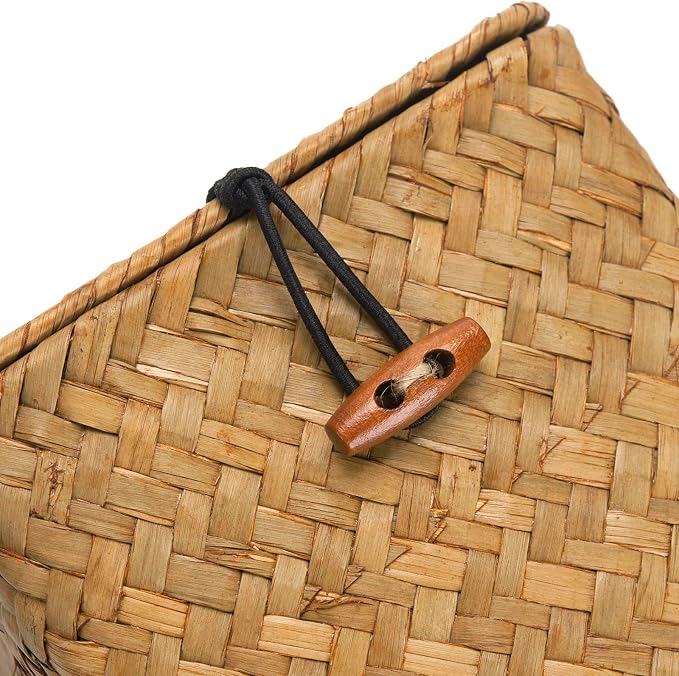 Tissue Box Cover Square, Seagrass Tissue Box Holder, Woven Facial Tissue Holder - Image 2