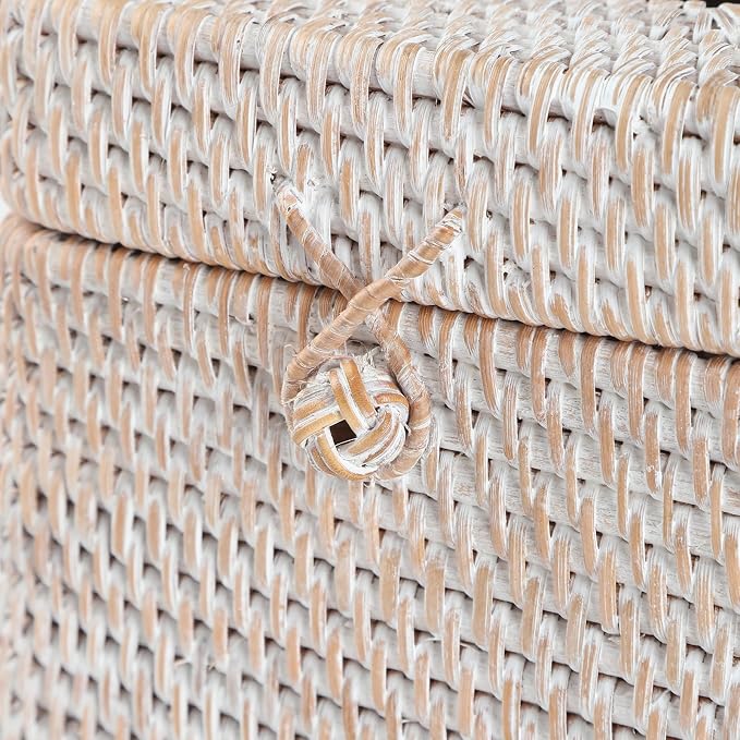 Rattan Square Tissue Box Cover, 5.7" x 5.7" x 5", Decorative Woven Facial - Image 7