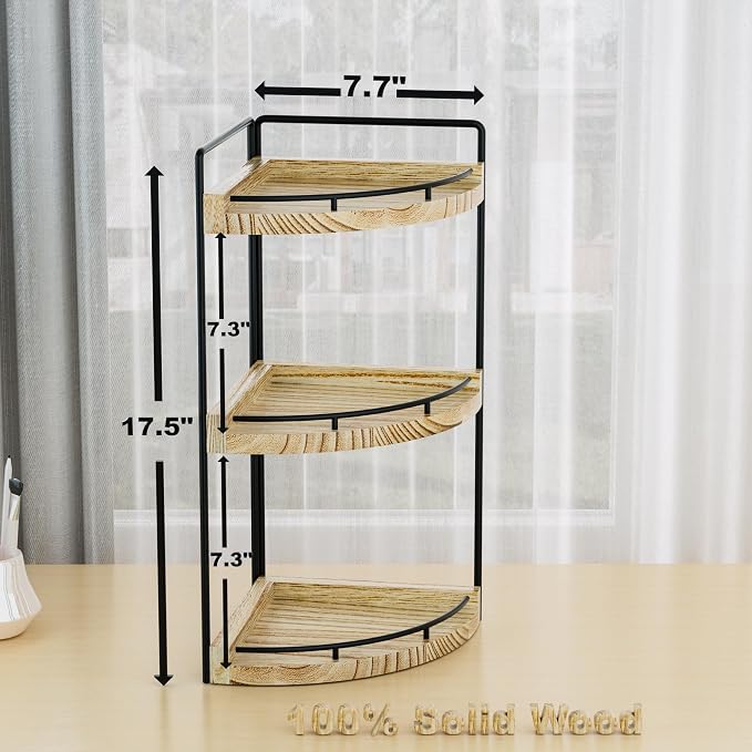 Corner Bathroom Counter Organizer, 3 Tier Bathroom Storage Countertop - Image 3