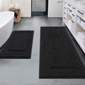 SHACOS Super Soft Black Bathroom Runner Rugs Set of 2 Pieces 47x20 + 32x20 inch by SHACOS