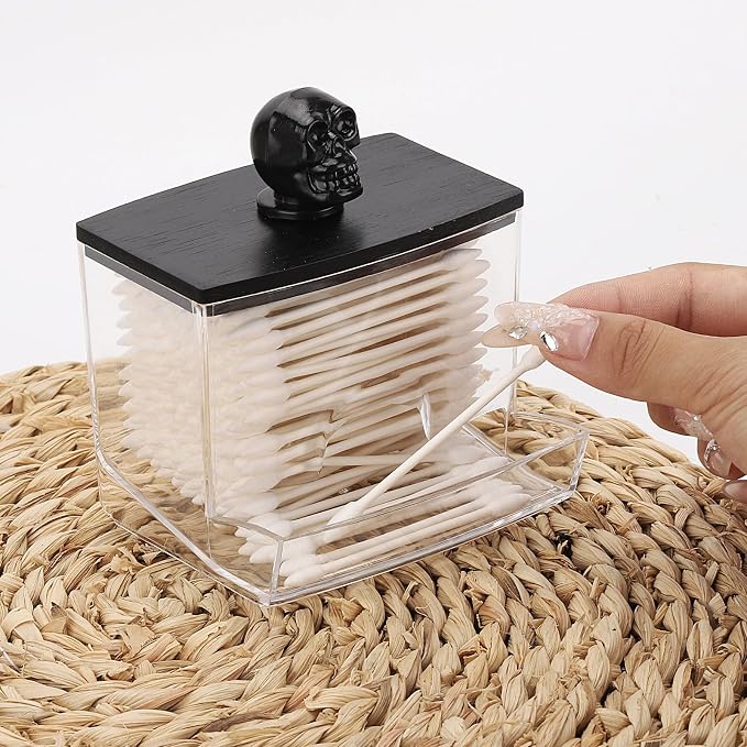 Tbestmax 10oz Qtip Holder Dispenser Big Clear Bathroom Organizer Accessories - Image 6