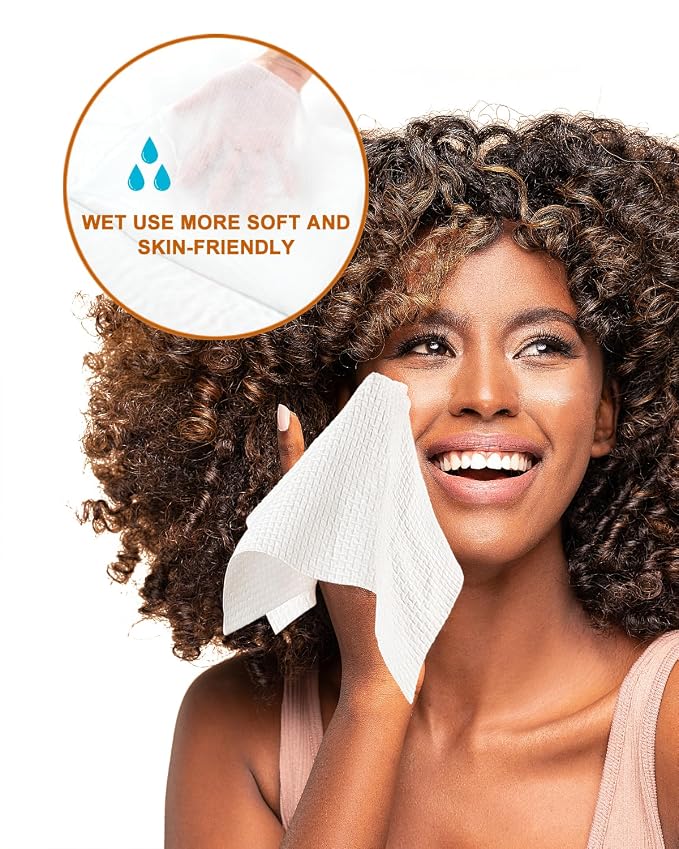 Face Towels, Facial Towels, 200 Ct Disposable Face Towel, 9.8"X9.8"Face Cloths - Image 4