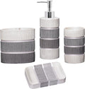 Zahari Home 4pc Modern Line Modern Bathroom Accessories Set Modern Soap by ZahariHome