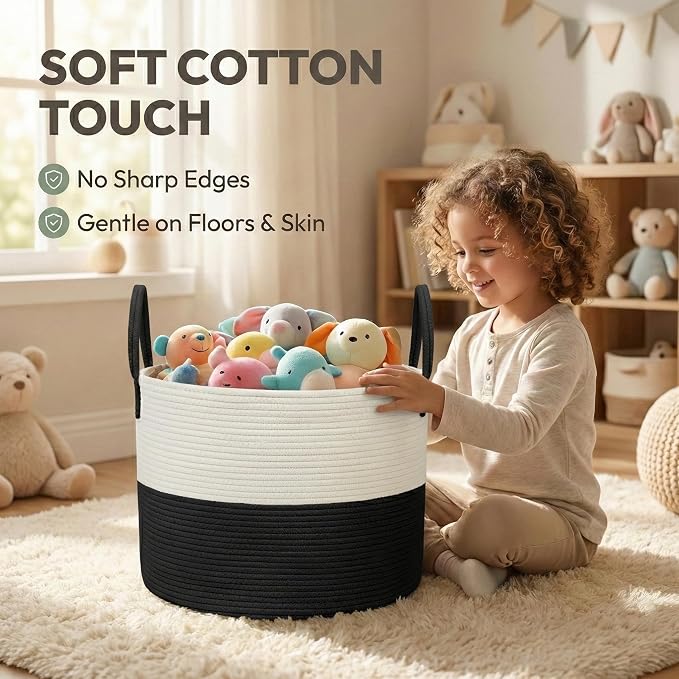 65L Extra Large Blanket Basket for Living Room - Image 4