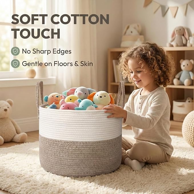 65L Extra Large Blanket Basket for Living Room - Image 4