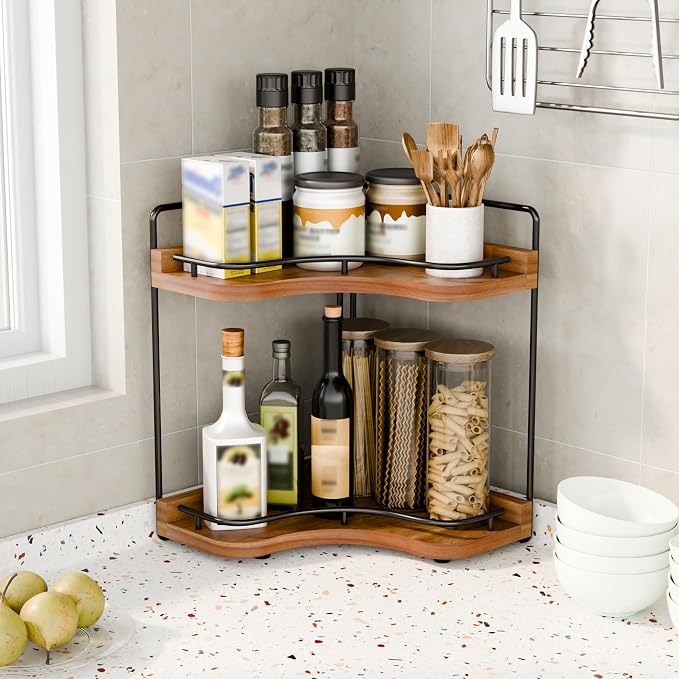 2-Tier Corner Bathroom Counter Organizer - Image 5