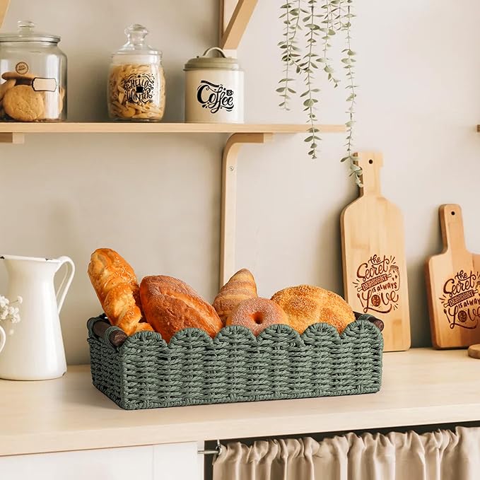 Toilet Paper Storage Basket Bathroom Counter Organizer Wicker Baskets - Image 6