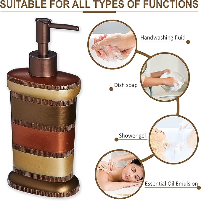 Zahari Home 4pc Contempo Stylish Bathroom Accessories Set Shower Soap Dispenser - Image 3