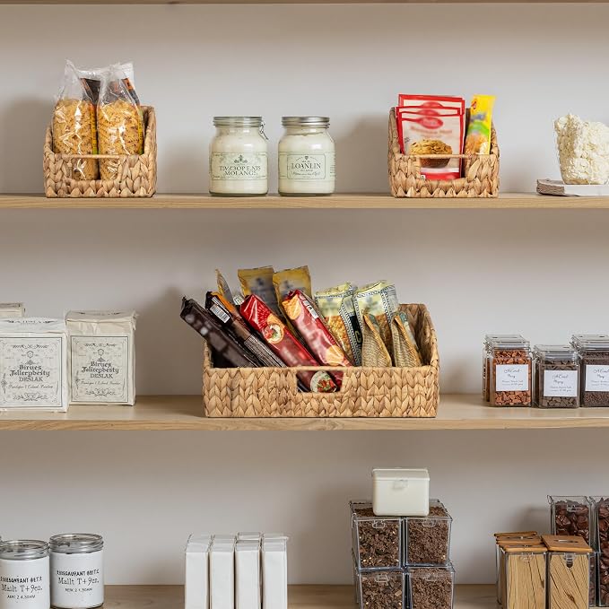 StorageWorks Water Hyacinth Pantry Storage Baskets, Wicker Baskets - Image 5