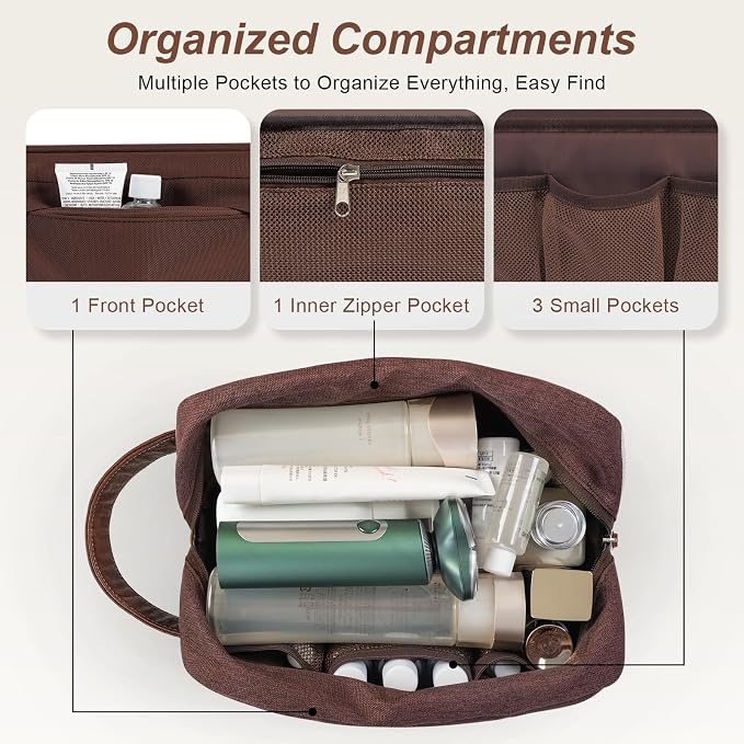 Travel Toiletry Bag for Men and Women, Hanging Toiletry Organizer, Water - Image 4