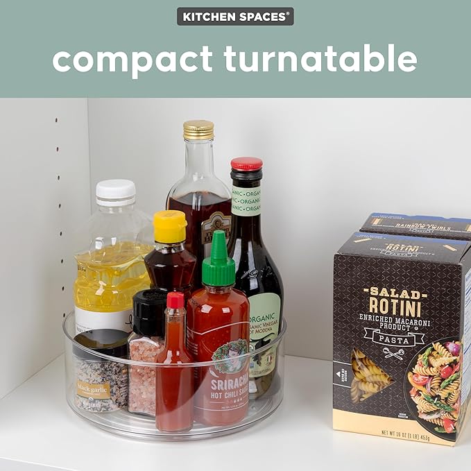 Kitchen Spaces Compact Lazy Susan Organizer, Fridge or Cabinet Turntable Shelf - Image 2