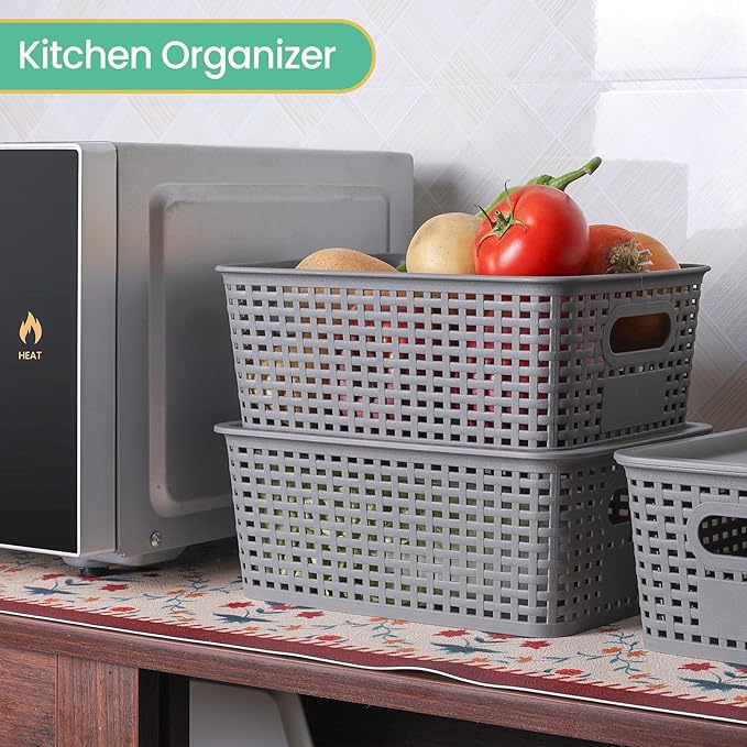 Plastic Storage Baskets with Lid - Image 6