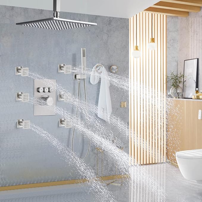 Solid Brass Independent Switch Shower Body Jets 6pcs Body Sprayer - Image 8