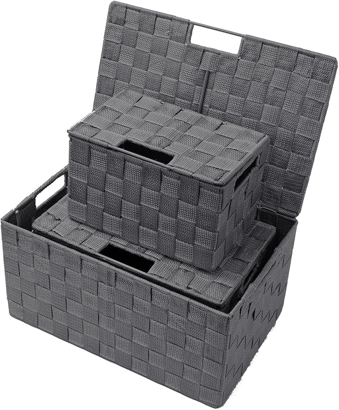 Sorbus Set of 3 Hand-Woven Storage Baskets - Image 5