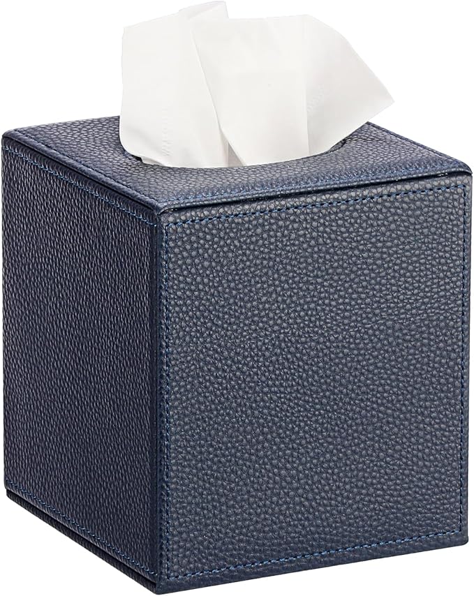 Sumnacon Tissue Box Cover Square Tissue Box Stylish PU Tissue Box Holder by Sumnacon
