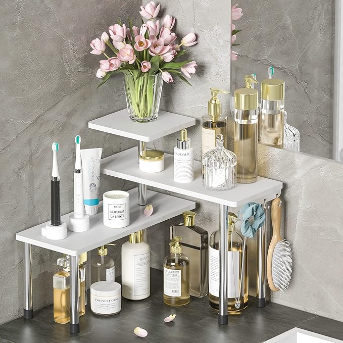 ZHWS Bathroom Counter Organizer Corner Shelf – Bathroom Organization Bamboo 3 by ZHWS