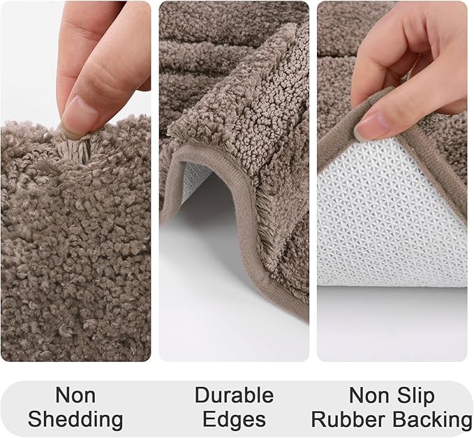 HEBE Bathroom Rugs Sets 5 Piece, Soft Absorbent Microfiber Bath Mat - Image 7