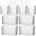 8 Pcs Storage Organizer Bins Wall Mounted Organizer Basket Plastic Cabinet Door by SiliFine