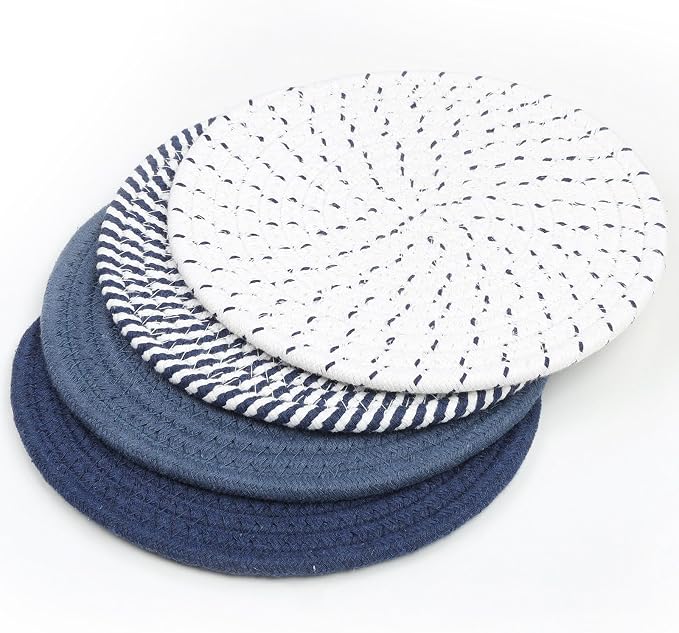 SHACOS 8 Inches Trivets for Hot Dishes, 4 Pieces Cotton Trivets Mats for Kitchen - Image 9