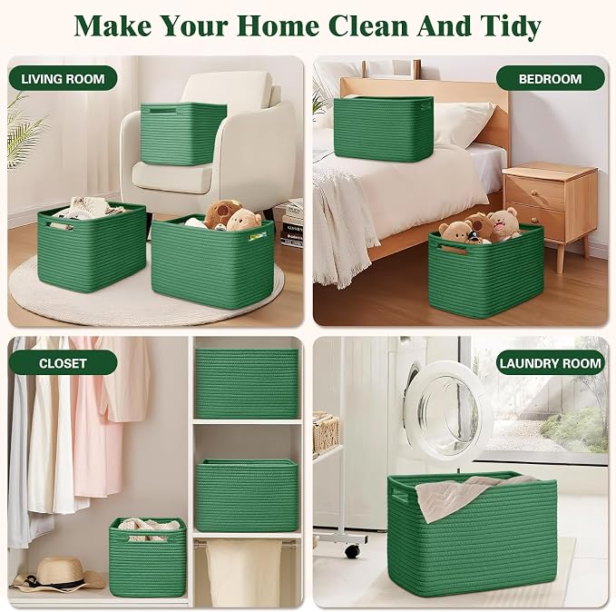 Storage Baskets for Organizing, 4 Pack Baskets for Shelves, Decorative Storage - Image 6