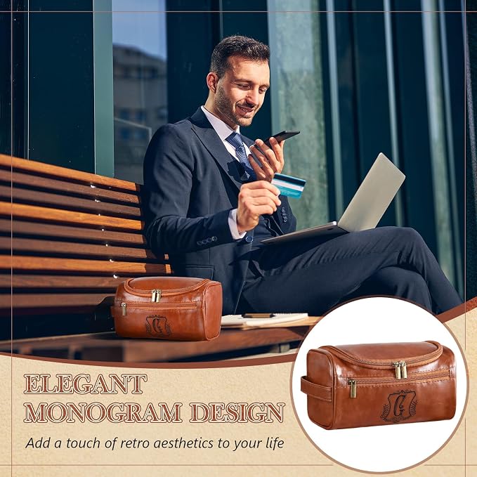Sadnyy Personalized Leather Toiletry Bag - Image 5