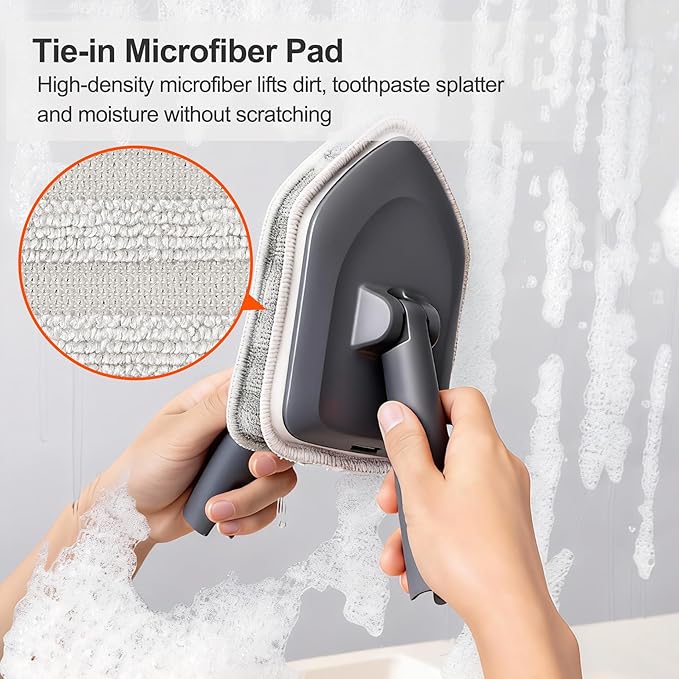 Tile Tub Scrubber Brush with 3 Different Function Cleaning Heads and 56" - Image 5