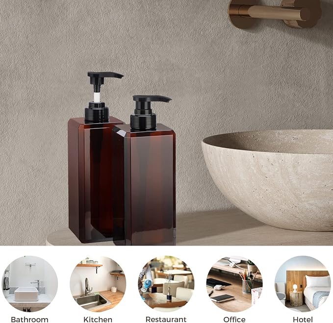 Suream 27oz Bathroom Countertop Soap Dispensers, Plastic Lotion Dispenser - Image 3