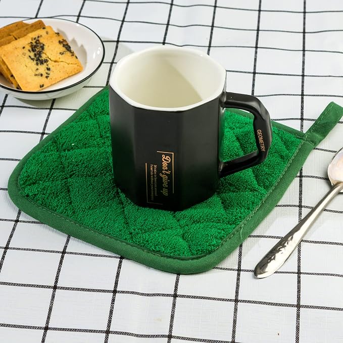 100% Cotton Kitchen Everyday Basic Terry Pot Holder Heat Resistant Coaster - Image 4