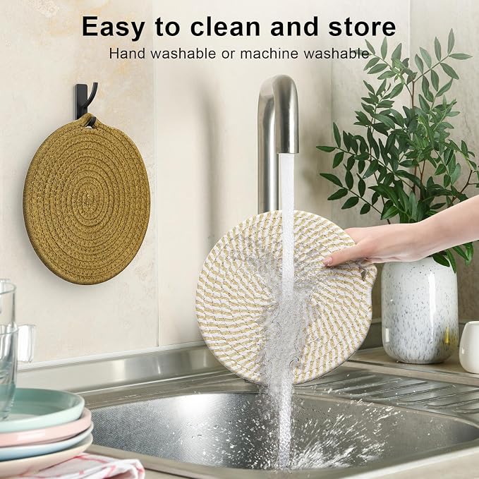 8" Trivets for Hot Dishes, 6 Pack Hot Pads for Kitchen Counter & Dining Table - Image 3